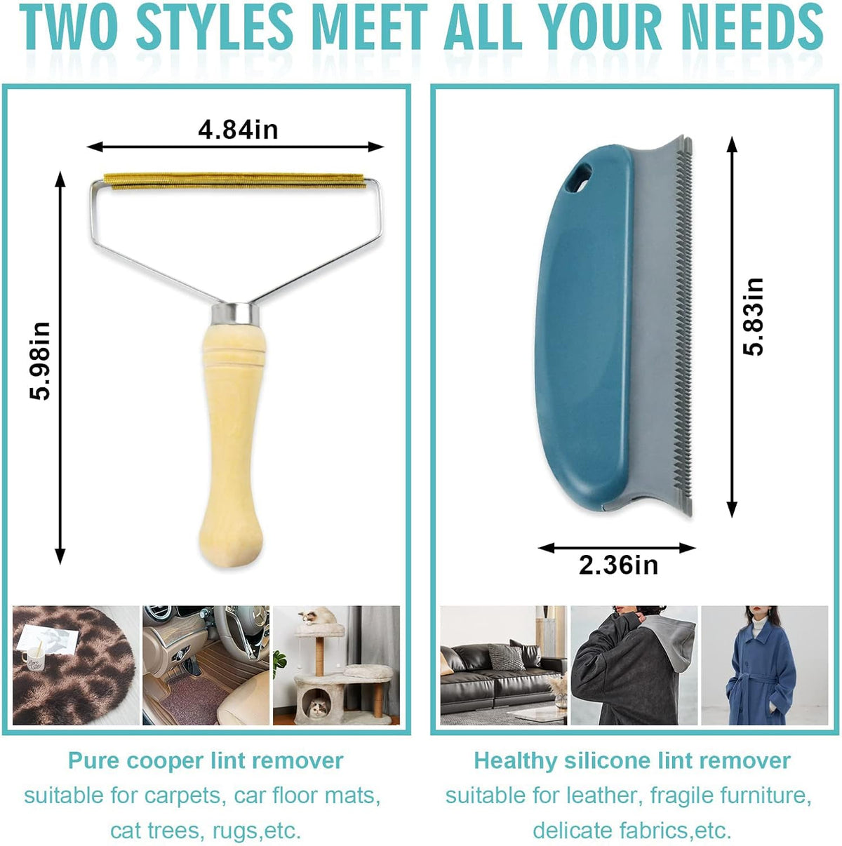 Pet Hair Remover Set for Carpet, Sofa & Clothes