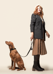 Black Apple Leather Dog Lead