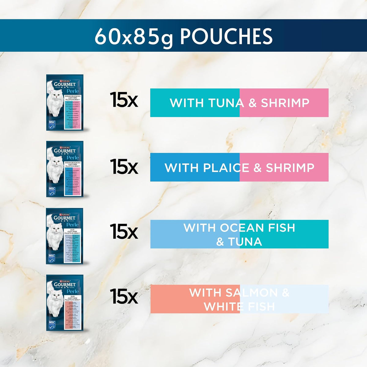 Gourmet Perle Ocean Collection Wet Cat Food 40 x 85g