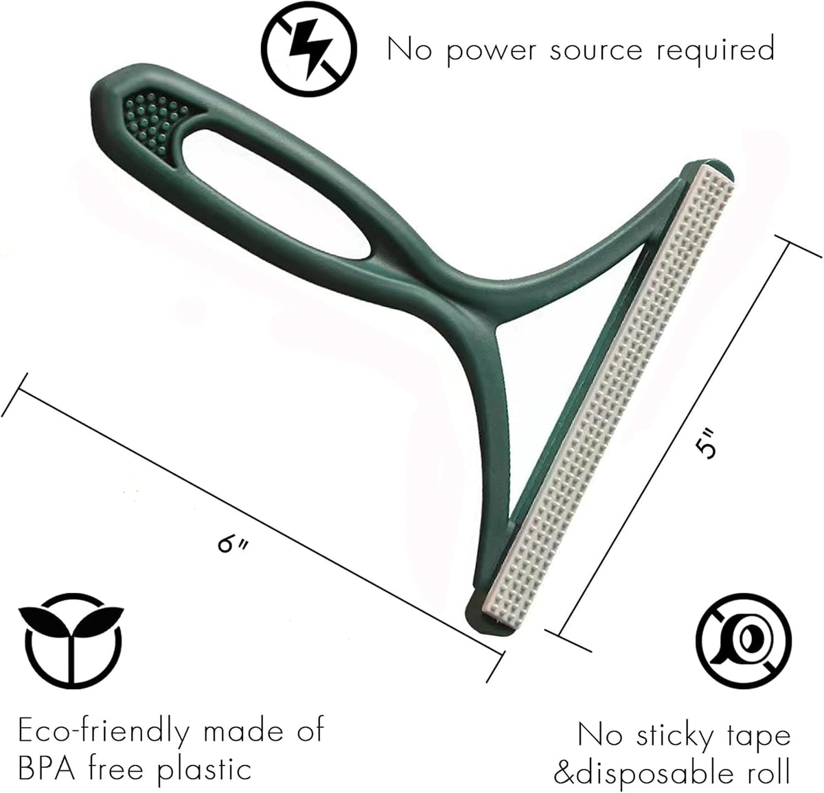 Reusable pet hair remover scraper size and features