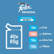 Felix Original Fish Selection Cat Food 40 x 85g